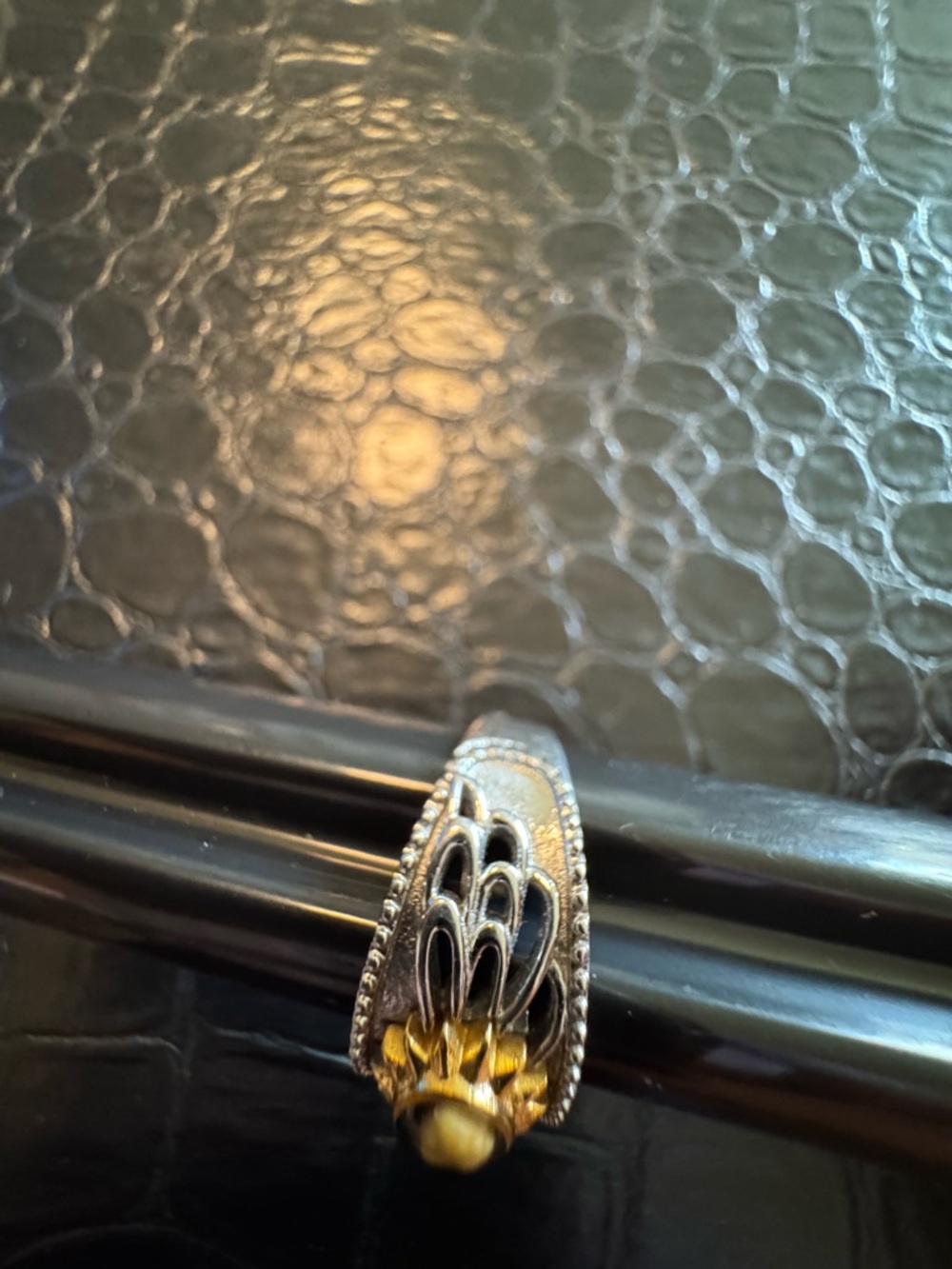 Michael Anthony Silver Wing Sunburst Ring 7.25 with Nativity Stone NWT - Picture 7 of 9
